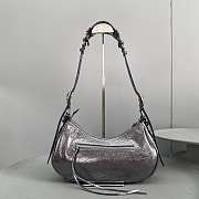 Blncig Le Cagole Handbag Silver Black 33CM - 4