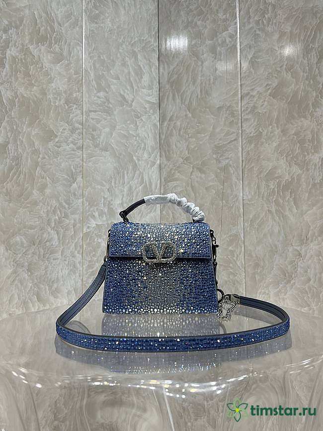 Vallentinno Vlogo Signature Chain Bag 19cm Blue - 1