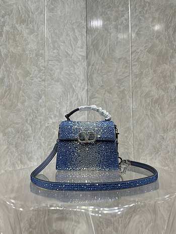 Vallentinno Vlogo Signature Chain Bag 19cm Blue