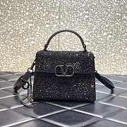 Vallentinno Mini Vsling Handbag with Sparkling Embroidery Black - 1