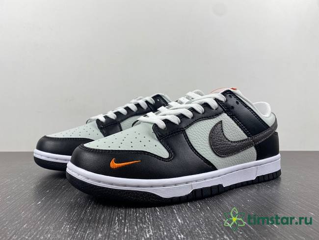 Nike Dunk Low Grey Black Orange Mini Swoosh FN7808-001 - 1