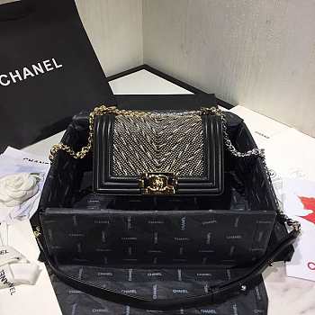 Channe1 Leboy Bag Black 20cm