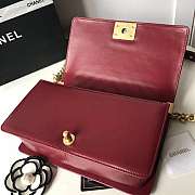 Channe1 Leboy Lambskin 25cm Wine Red - 4