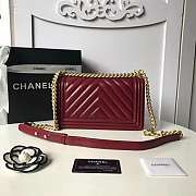 Channe1 Leboy Lambskin 25cm Wine Red - 2