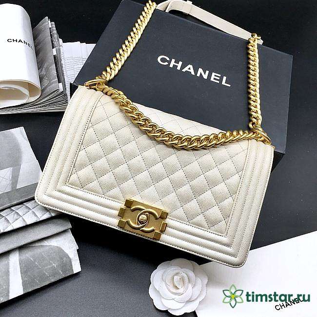 Channe1 Leboy bag Caviar 25cm White - 1