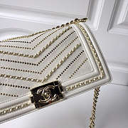 Channe1 leboy calfskin bag in beige with gold hardware 25cm - 2