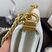 Channe1 Boy Hangbag Calfskin White with Gold Hardware AS0130 - 5