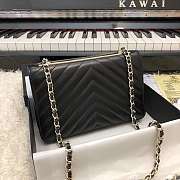 Channe1 WOC Lambskin Black Bag 19CM - 2