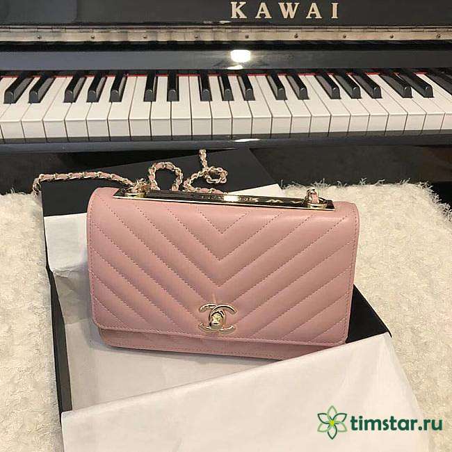 Channe1 WOC Lambskin Pink Bag 19CM - 1