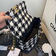 Channe1 19 Flap Black and White Bag 26cm - 6