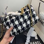 Channe1 19 Flap Black and White Bag 26cm - 3