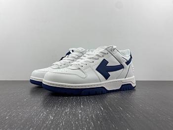 OFF-WHITE Out Of Office OOO Low Tops White White Navy Blue