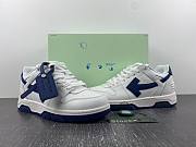 OFF-WHITE Out Of Office OOO Low Tops White White Navy Blue - 3