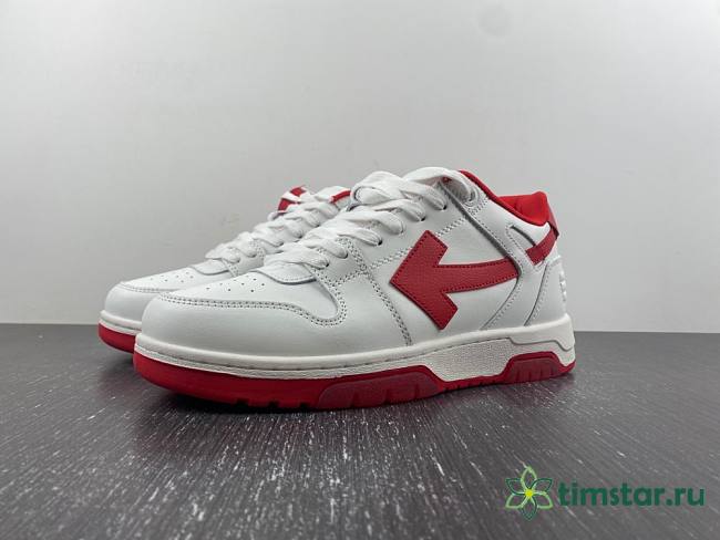 OFF-WHITE Out Of Office OOO Low Tops White Red - 1