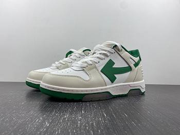 OFF-WHITE Out Of Office OOO Low Tops White green