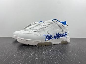 OFF-WHITE Out Of Office OOO Low Tops For Walking White Royal Blue