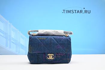 Channe1 Denim Flap Bag Blue