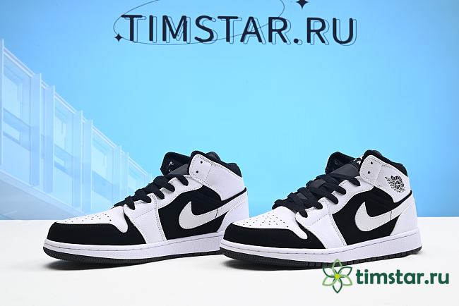 Air Jordan 1 Mid White Black 554724-113 - 1