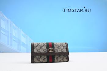 Guccii1  GG fabric flap wallet with Web