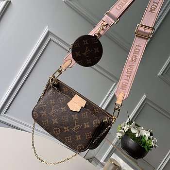 LsVttn Multi-pochette Bag with Pink Strap