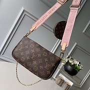 LsVttn Multi-pochette Bag with Pink Strap - 2