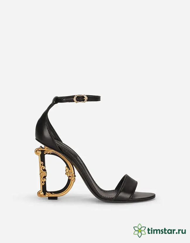 Nappa leather sandals with baroque DG detail - 1