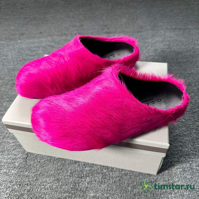 marnii fur slippers pink - 1