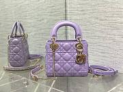 Dioorr Mini Lady Bag in Lilac Cannage Lambskin 20cm - 1