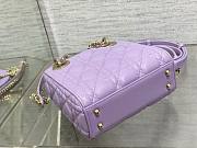 Dioorr Mini Lady Bag in Lilac Cannage Lambskin 20cm - 5