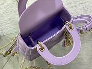 Dioorr Mini Lady Bag in Lilac Cannage Lambskin 20cm - 4