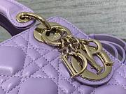 Dioorr Mini Lady Bag in Lilac Cannage Lambskin 20cm - 3