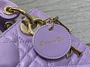 Dioorr Mini Lady Bag in Lilac Cannage Lambskin 20cm - 2