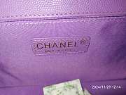 Channe1 Caviar Quilted Medium Boy Flap Purple 24.5cm - 2