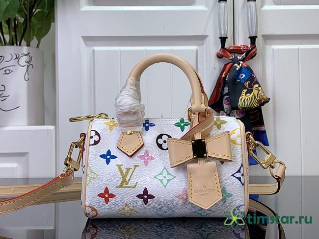 Louis Vuitton x Takashi Murakami Nano Speedy White Multicolored 16x11x9cm - 1