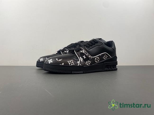 Louis Vuitton LV trainer all black white - 1