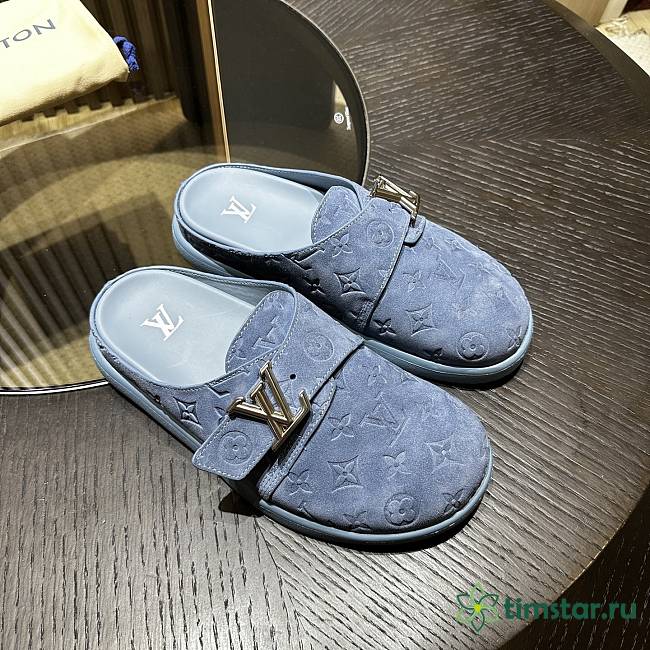 LV Easy blue sandals slides 02 - 1