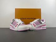 Louis Vuitton LV trainer pink and white - 2