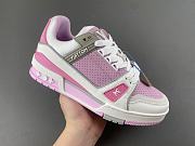 Louis Vuitton LV trainer pink and white - 4