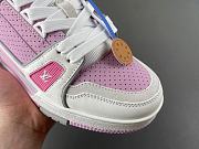 Louis Vuitton LV trainer pink and white - 3
