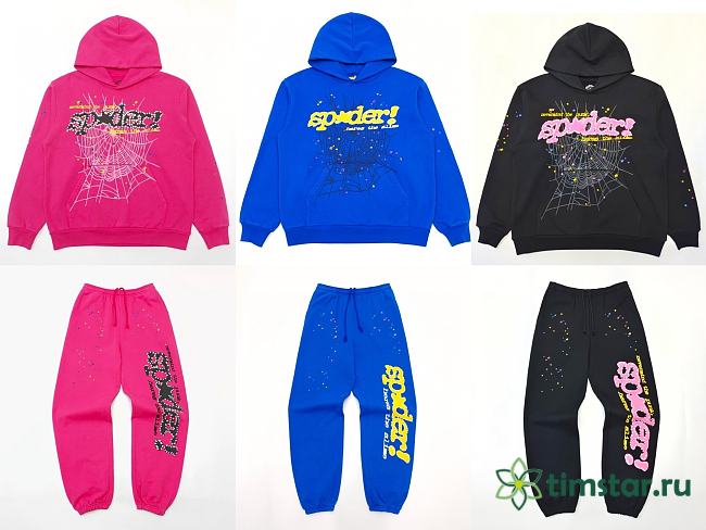 Sp5der Hoodie and Pants a Set - 1