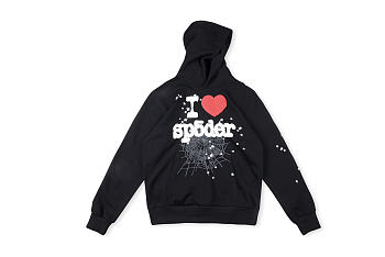 Sp5der 555555 I love Hoodie and Pants a Set black