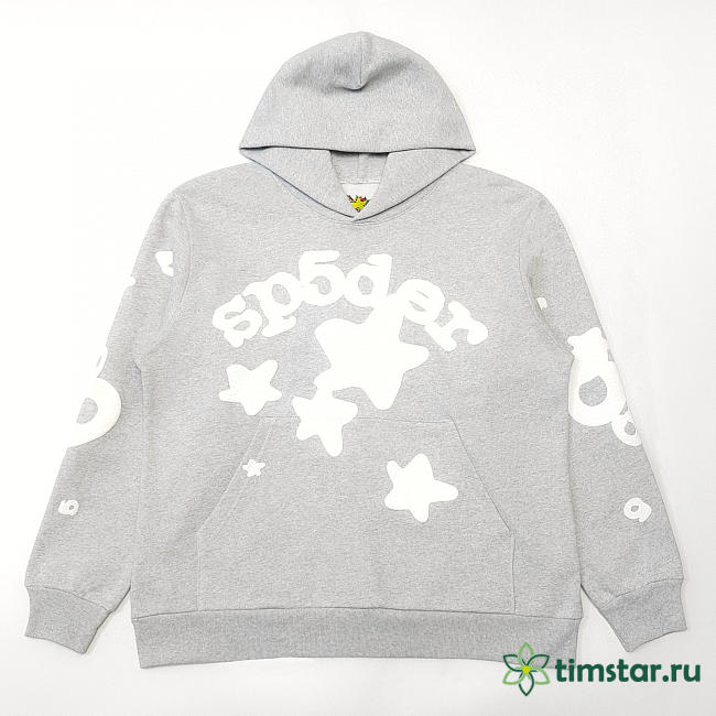 Sp5der FW24 Hoodie Beluga Grey - 1