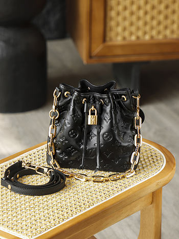 LV COUSSIN BUCKET black High-quality bag 20*10*20CM