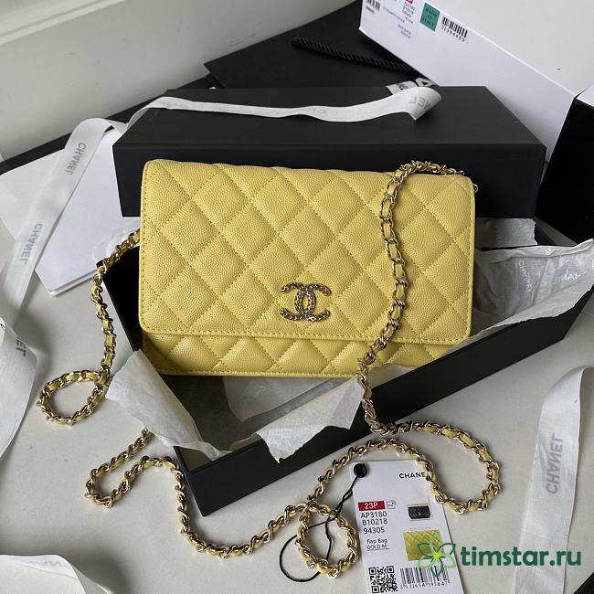 Chanel WOC High quality yellow Bag 19cm - 1