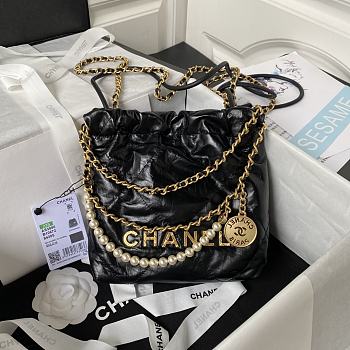 Chanel mini Shopping High quality black Bag 19x20x6cm AS3980A