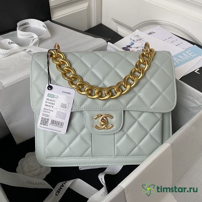 CHANEL Should High quality Light green bag AS4031A 22x25x6cm - 1