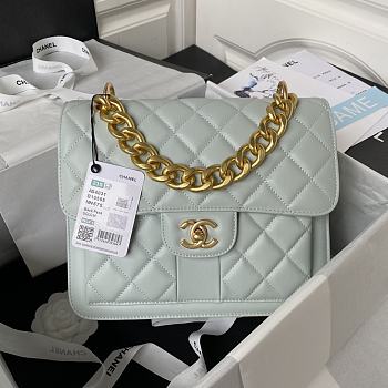 CHANEL Should High quality Light green bag AS4031A 22x25x6cm