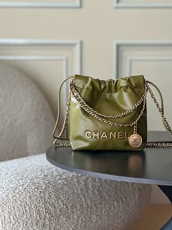 Chanel mini Shopping High quality green Bag 19x20x6cm
