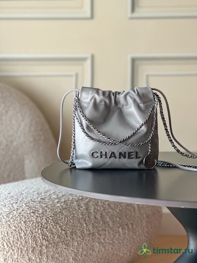 Chanel mini Shopping High quality grey Bag 19x20x6cm - 1