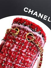 Chanel High quality 25k New Knitting OHANEL red bag 25cm - 3